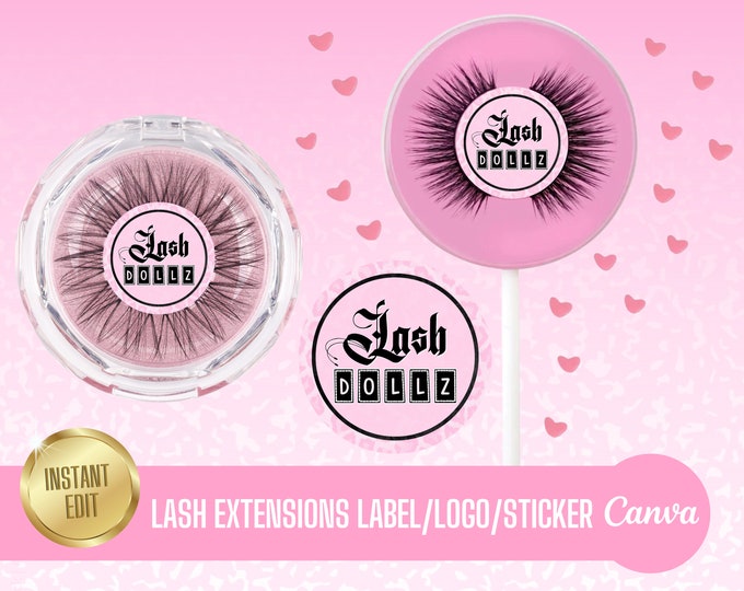 Lash Tech Logo, Lash Stickers, Lash Extensions, Lash Labels, Y2K, Lash Pop, Eyelash Extensions, Lash Technician, Edit in Canva