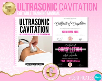Ultrasonic Cavitation Training Manual, Canva Editable, Body Contouring, Radio Frequency Ebook, Template, Student, Tutor, Instant Download