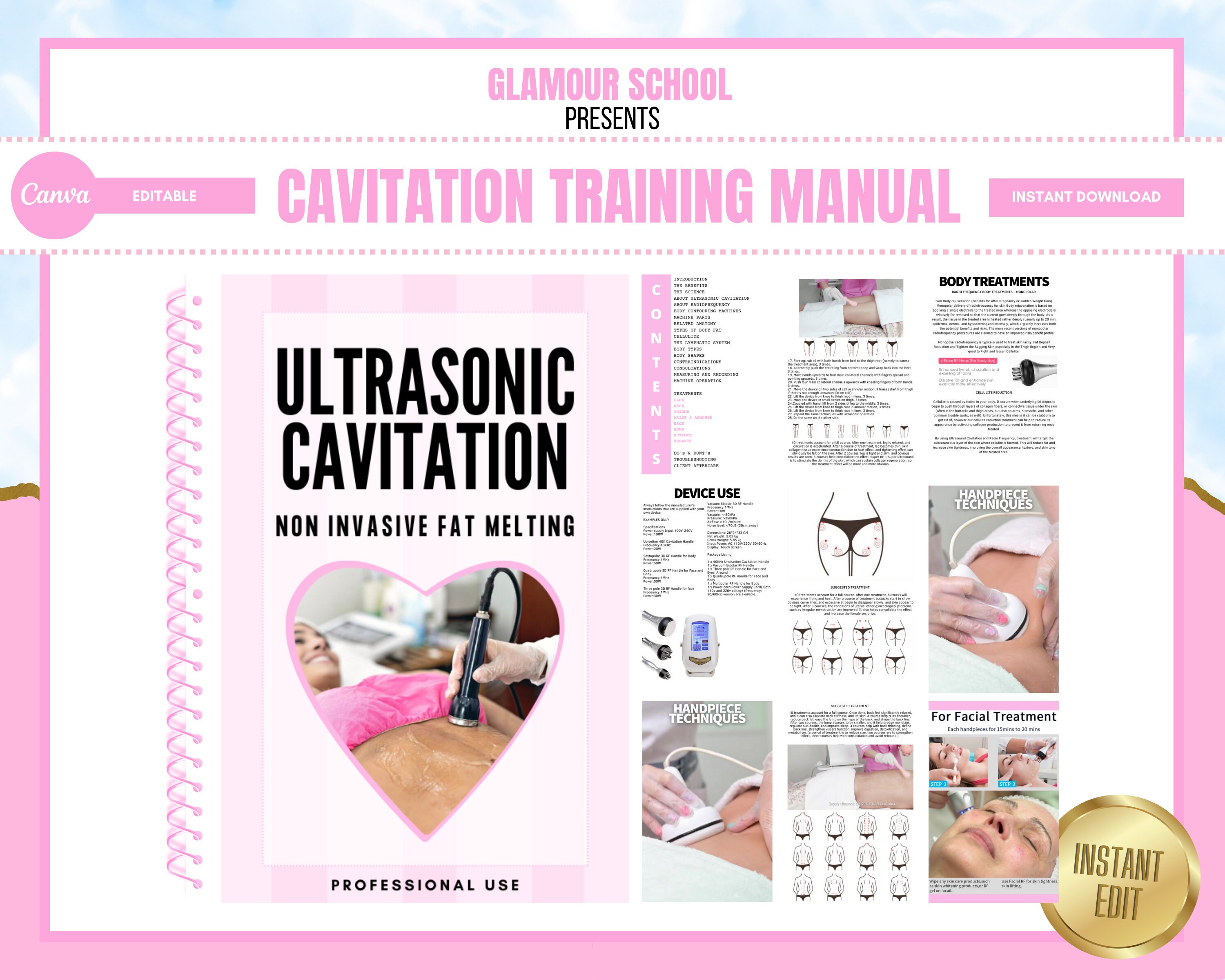 Body Contouring Editable Training Manuals Ultrasonic pic