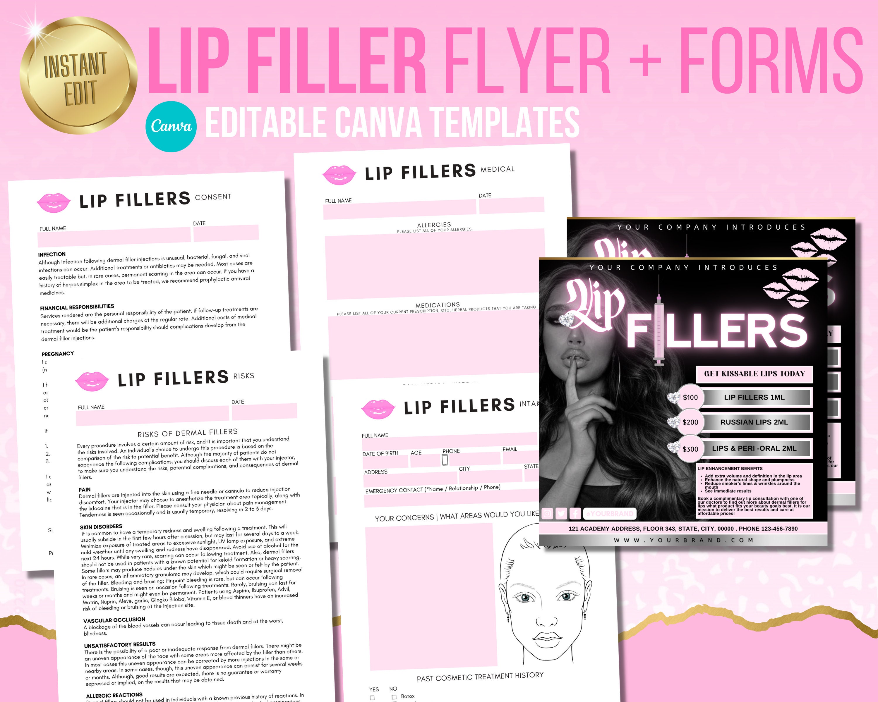 Lip Fillers Consent Forms Lip Filler Documents Lip Filler - Etsy