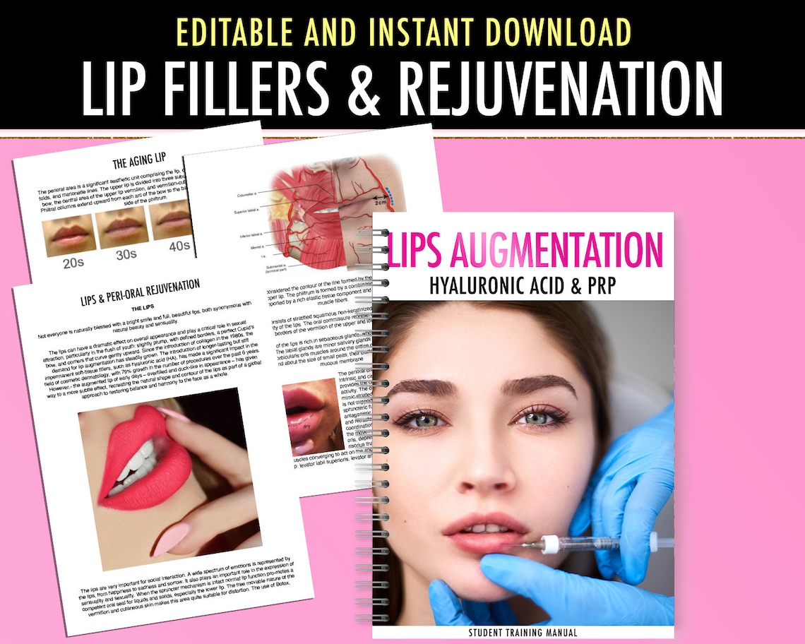 Lips Fillers Training Manual PRP for Lips Nerve Block With Etsy Australia
