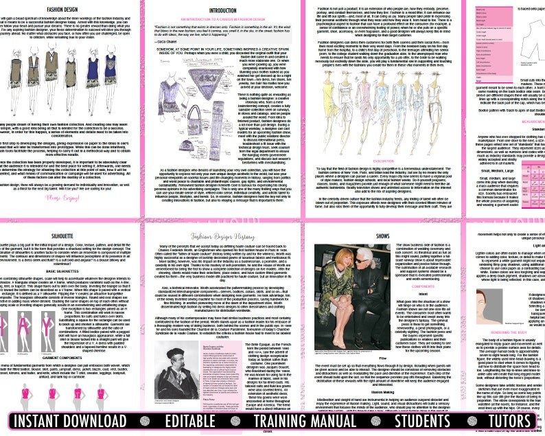 Fashion Design Training Manual Fashion Designer Course Etsy