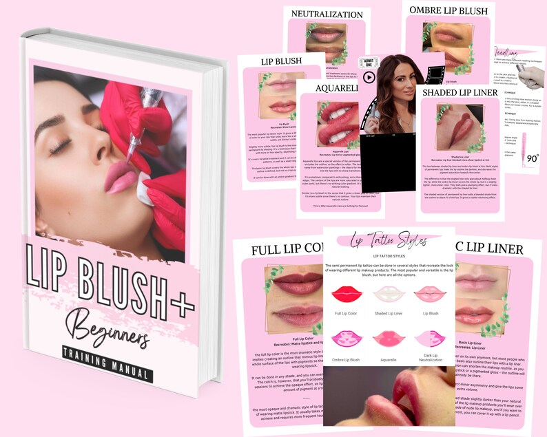 Lip Blush PMU Training Manuals Canva Editable PMU Lips Etsy