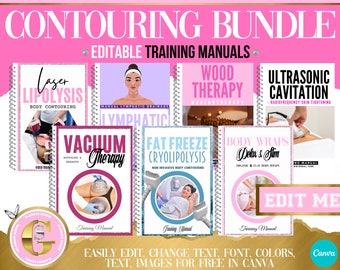 Body Contouring Training Manuals, Body Sculpting, Tutor Pack, Student Class Guides, Body Contouring, Machines, Academy Pack, Edit in Canva