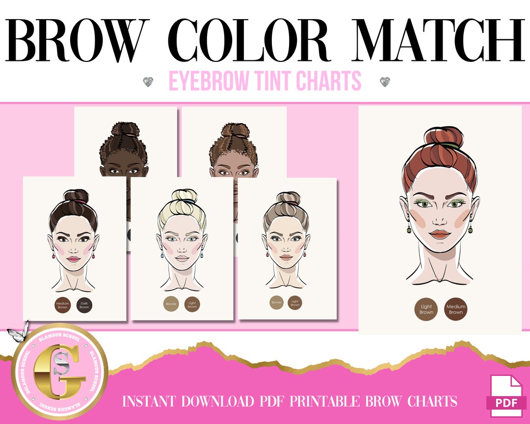 Brow Tint Color Match Charts Printable PDF Digital Brow Etsy Australia