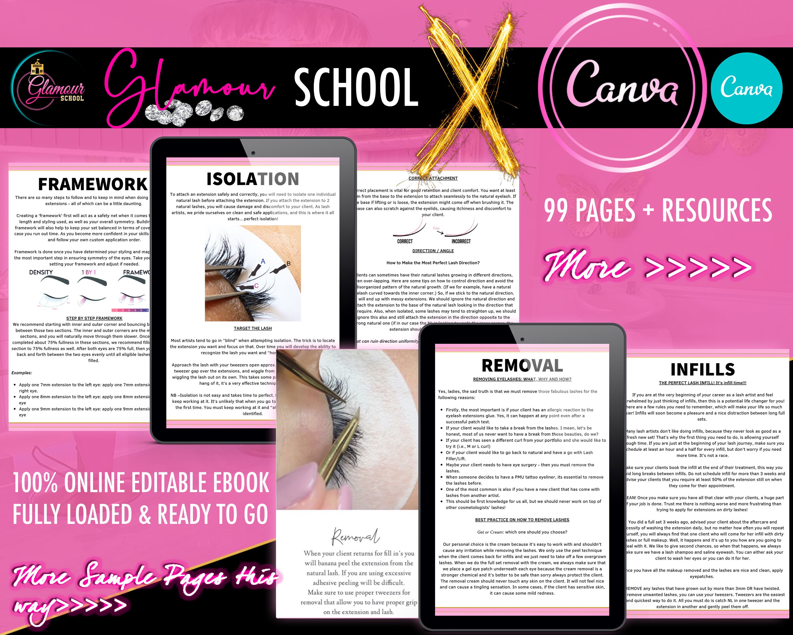 Lash Manual, Canva Editable Training Manual, Classic, Volume, Hybrid Lash Manual, Canva Editable Training Manual, Classic, Volume, Hybrid