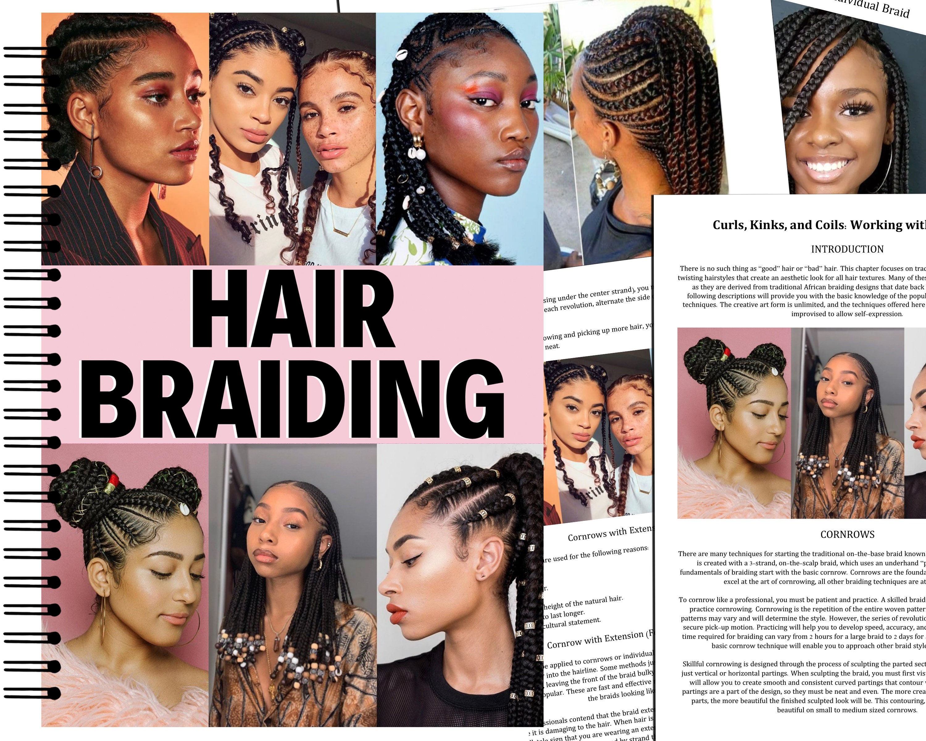 Hair Braiding Training Manual, Afro Braids, Cornrows, Locs, Guide, PDF  Ebook, Student, Tutor, Learn, Teach, Instant Download and Editable