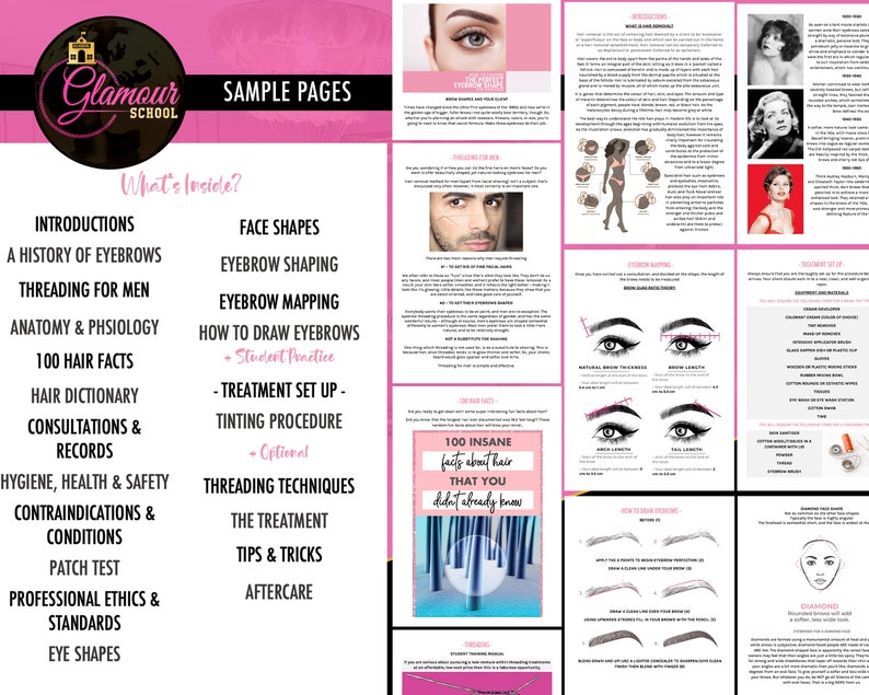 Brow Threading Training Manual Eyebrow Tinting PDF Manual Etsy