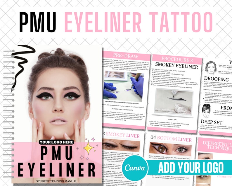 Eyeliner Tattoo Training Manual Editable PMU Certificate Etsy