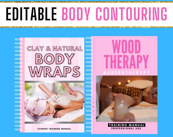Body Wraps, Wood Therapy, Body Contouring, Training Manuals, Editable Pack, Body Massage, Student Training eBooks, Shaping Class Manuals