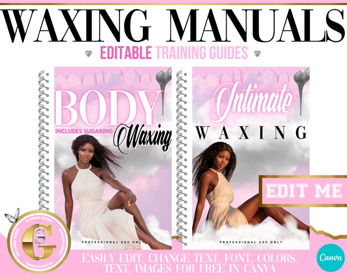 Waxing Training Manuals, Female Waxing, Full Body Waxing, Facial Waxing, Student Class Guides, Tutor, Aacademy, Edit in Canva