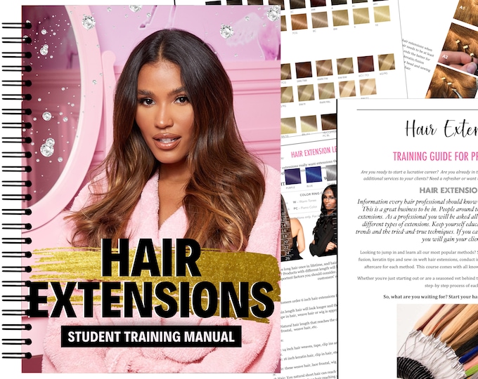 Hair Extensions Training Manual, Editable Training Manual, Braids Guide, PDF Ebook, Student, Tutor, Learn, Academy, Teach, Instant Download