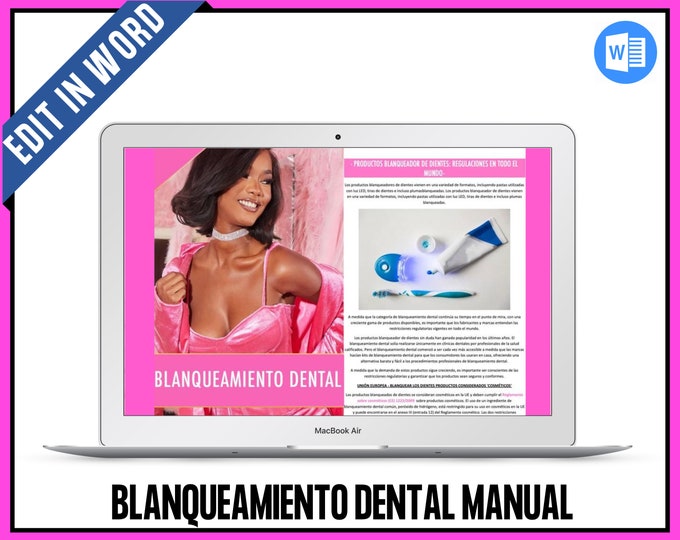 Blanqueamiento Dental, Manual de Capacitación, Español, Editar en Microsoft Word ,Spanish Teeth Whitening Training Manual, Learn, Teach, PDF