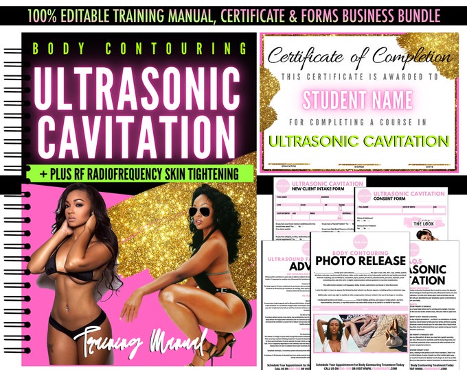 Ultrasonic Fat Cavitation & RF, EDITABLE Body Contouring Training Manual, Radiofrequency Skin Tightening, Body Sculpting, Instant Download