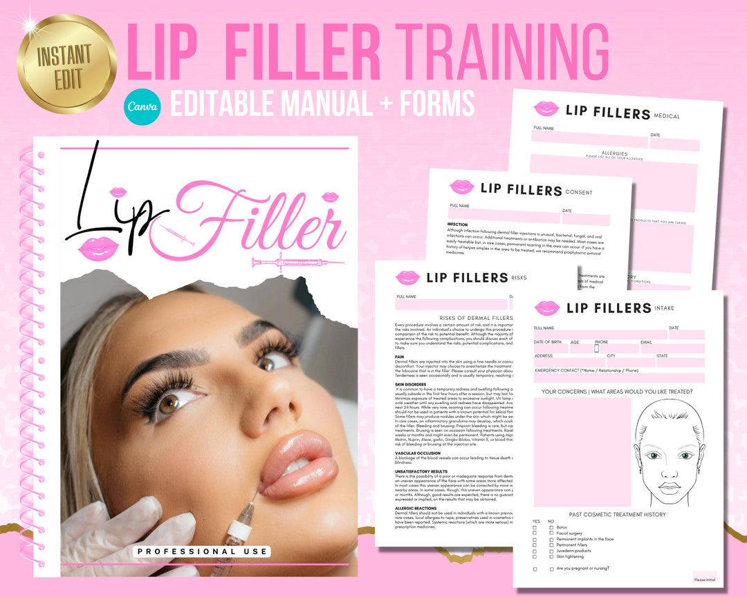 Lip Fillers Training Manual Lip Augmentation Training Etsy