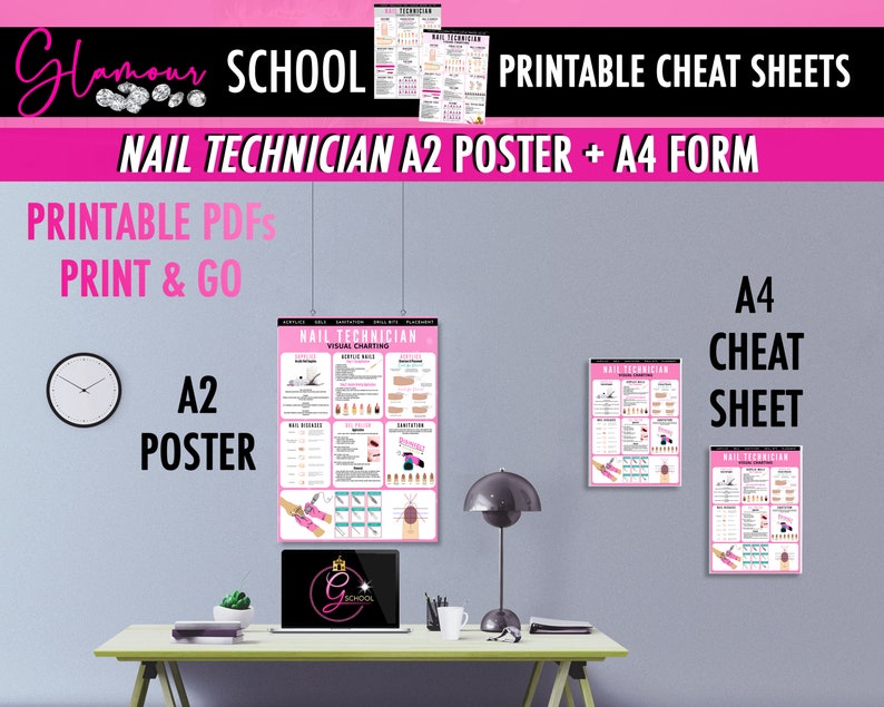 Nail Technician Cheat Sheets PRINTABLE Charts Quick Guides Etsy Hong Kong