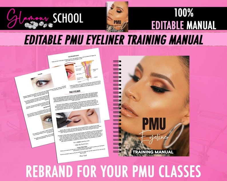 PMU Eyeliner Training Manuals Editable PMU User Guide Etsy