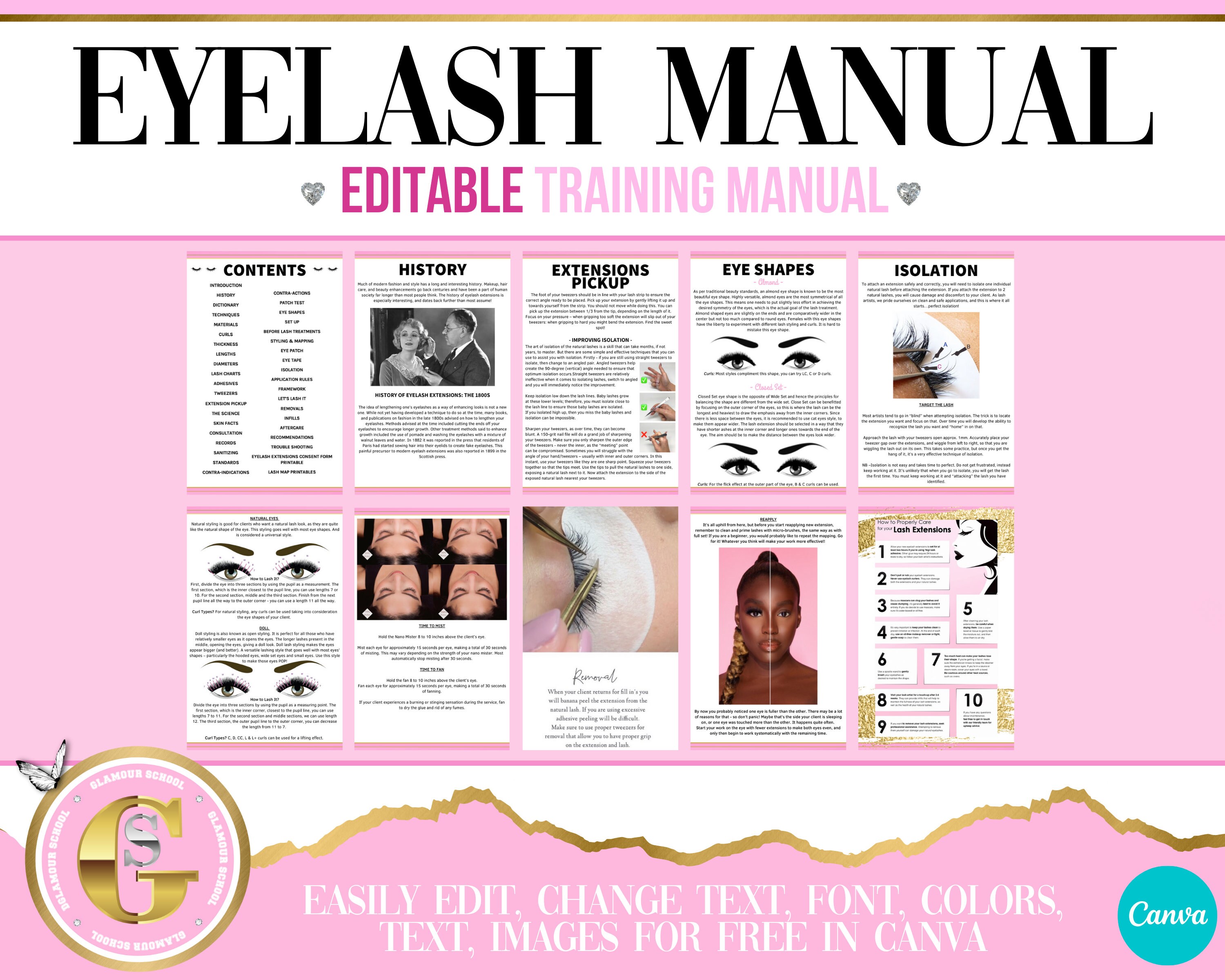 lash-manual-canva-editable-training-manual-classic-volume-etsy-uk