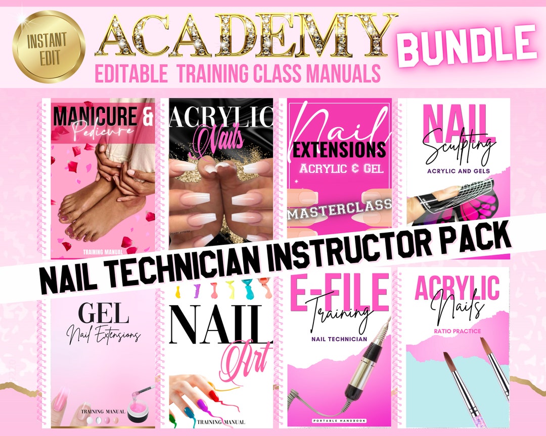 Nail Technician Training Manuals Acrylic Nail Extensions Gel Etsy UK