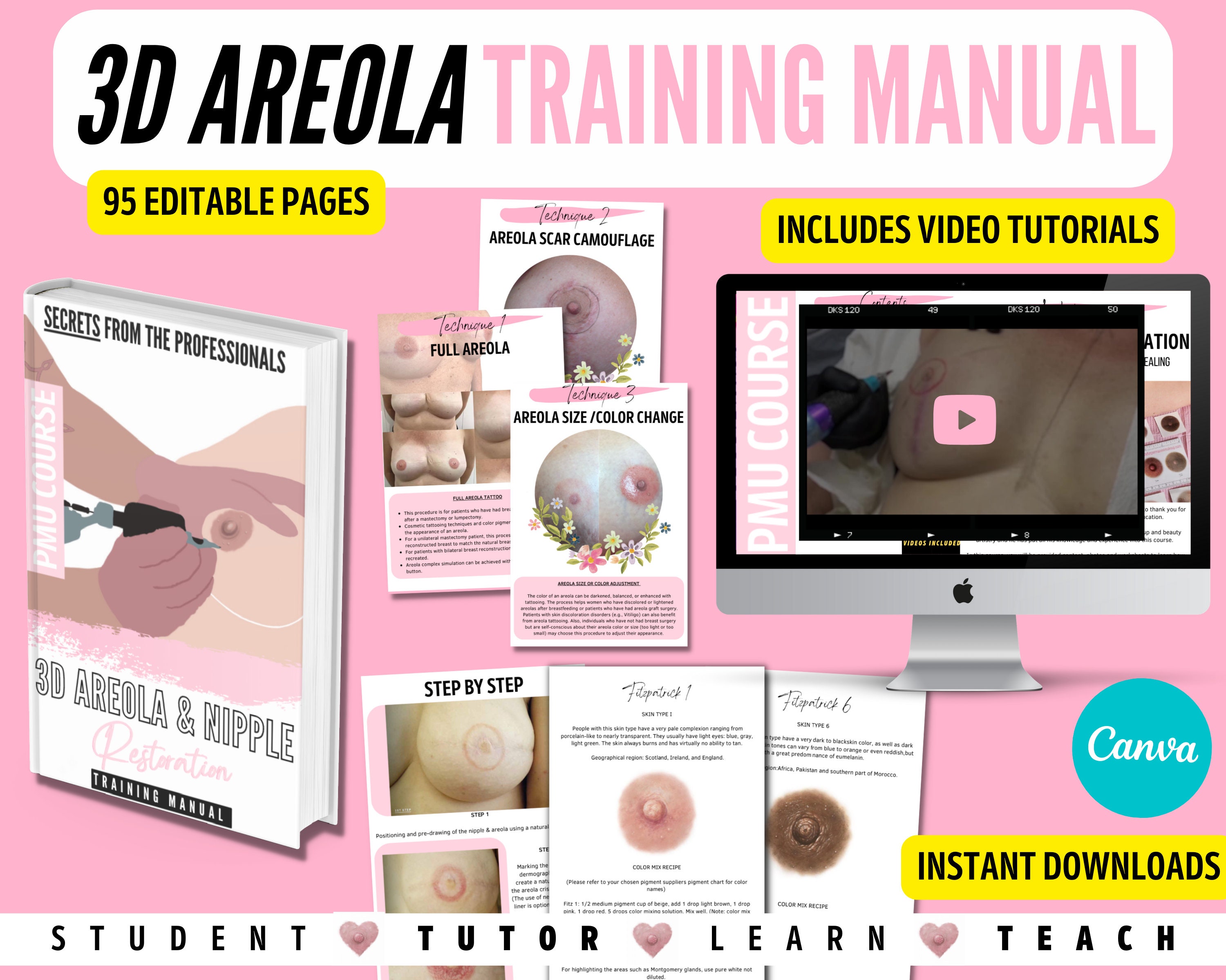3D Areola Nipple Training Manual Areola Tattoo Ebook Canva - Etsy Hong Kong 3D Areola Nipple Training Manual Areola Tattoo Ebook Canva - Etsy Hong Kong