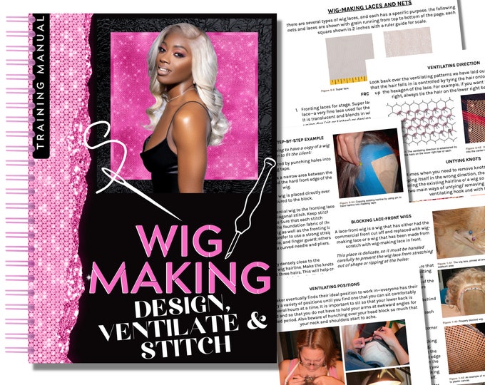 Wig Making Class Training Manual, Wig Ventilation Guide, PDF, Student, Tutor, Learn, Academy, Teach, Instant Editable Download and eBook