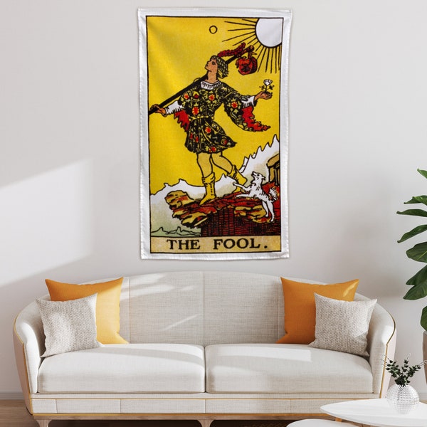 The Fool Tarot Card Tapestry, Number 0 Misero Foolish Men Tapestries,Wall Hanging Art Home Decor Gift To Diviner Artist For  Bedroom Dorm