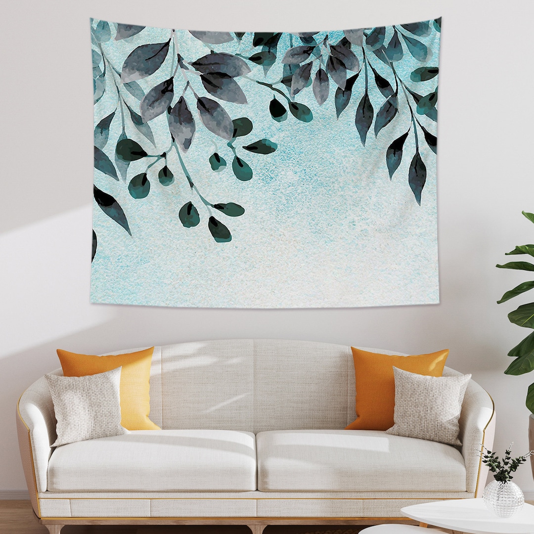 Minimalist Living Room Decor With Tapestry Accents