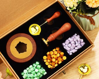 Custom Wax Seal Stamp Kit –  Personalised Couples Wedding Wax Seal Stamp, Letters Wax Stamp Kit for Gift , Wax Seal Kit Custom