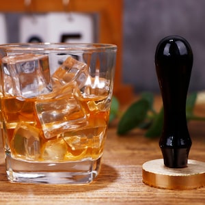 Custom ice cube stamp for bar , Custom logo stamp with wood handle for ice , Branding iron for ice cube
