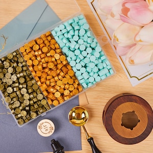 Benutzerdefinierte Wachssiegel Stempel Kit für Hochzeitseinladung, Ankunft in etwa 5 Tagen, Personalisiertes Logo Wachs Stempel Kit, Initial Wachssiegel Stempel Custom