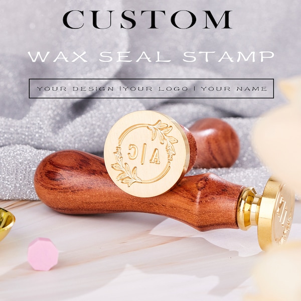 Create Unique Impressions: Custom Logo and Letter Wax Seal Stamp Kit for Wedding Invitations and More , Arrive in about 4-6 days
