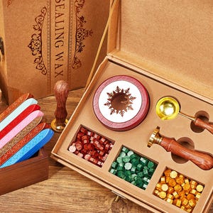 Custom wax seal stamp kit for wedding invitation, Arrive in about 5 days, Personalized wax stamp kit for gift, Initials wedding wax seal set