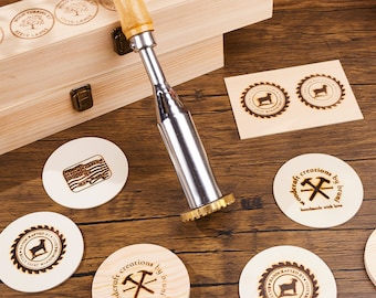 Aangepaste houtgestookte stempel voor houtbewerking, Elk logo kan worden gegraveerd, Elektrisch brandijzer voor hout, Aangepaste brandingstempel, Houten stempel