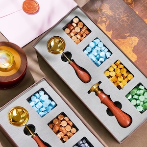 Personalisiertes Logo Wachs Siegel Stempel Kit für die Einladung zur Hochzeit , Wachs Siegel Stempel Kit für Hochzeiten