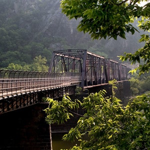 Harpers Ferry Bridge from W. Virginia to Maryland, Historic Site, Gift for History Fan, Instant Download