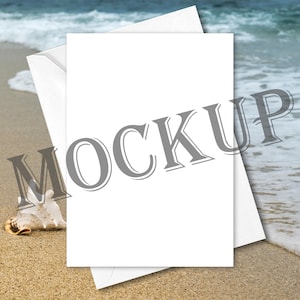 Grußkarten Mockup Bundle mit Sand & Wasser Beachy Themen, 24 JPG Dateien, Instant Download