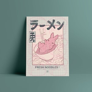 BUNNY RAMEN A4 A5 A6 | Print | Poster | Wall decoration