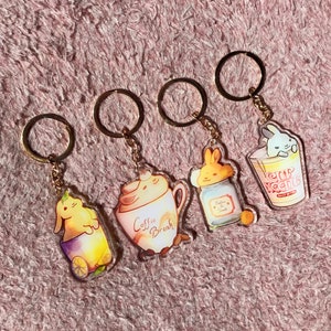 Foody Bunnies Keychains | Acrylic | Decoration Accessory Gift