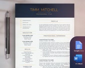 Professional Manager C-Level Resume Template for Word, Google Docs, Cover Letter & References, CV Template, 1-3 Page Resume