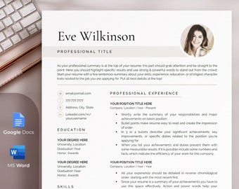 Professioneel cv-sjabloon Word, Google Docs, executive cv met foto, marketing CMO modern cv, creatief cv, sollicitatiebrief, 1-3 pagina