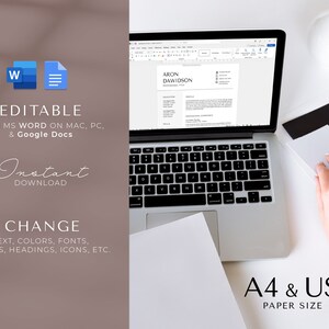 Minimal Professional Resume Template for MS Word and Google Docs ...