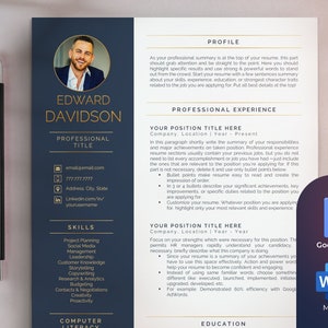 Plantilla de CV ejecutivo para Word, Google Docs, plantilla de CV de director ejecutivo profesional, CV de nivel C, carta de presentación y referencias, CV de 1 a 3 páginas