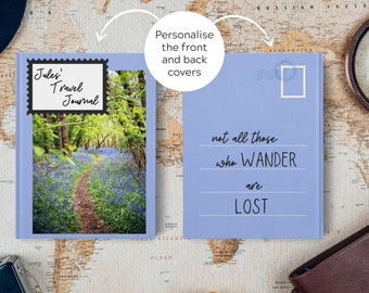 Personalised travel journal with beautiful photography, A5 blank traveller's notebook, gift idea for travellers, adventure diary