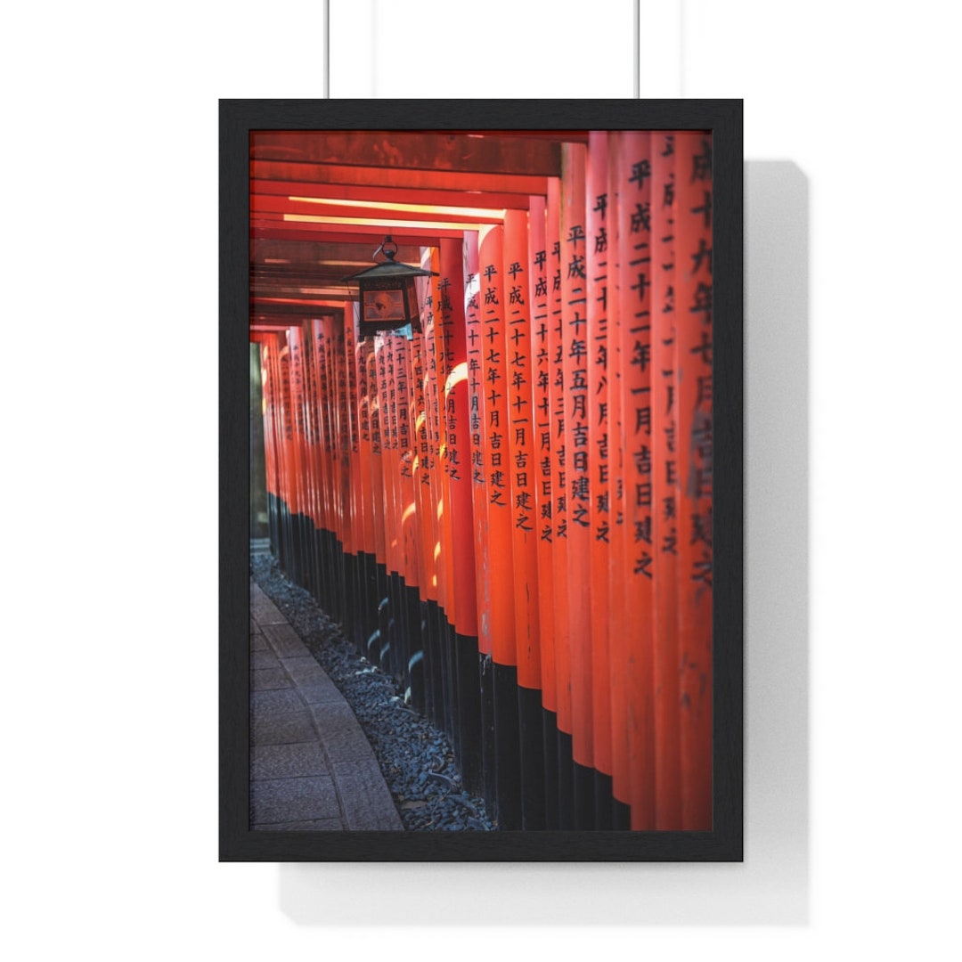 Red Gates in Kyoto Japan Premium Framed Poster, Natural Photography ...