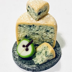 12th scale miniature food stilton and apple platter