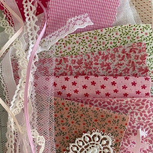 Miniature Print Fabric lace and trim packs