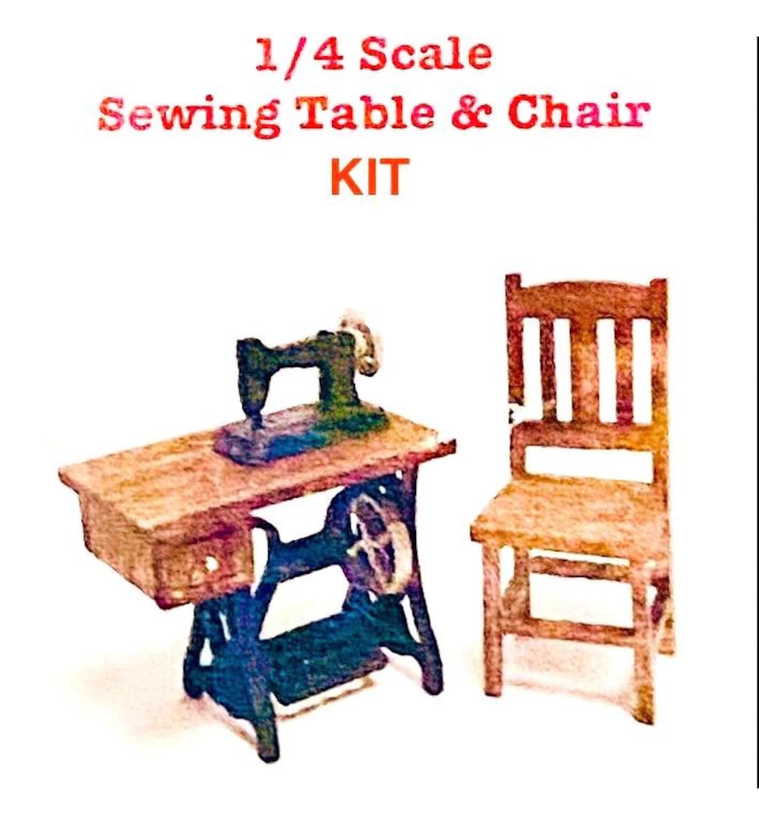 1:48 Miniature Treadle Sewing Machine and Chair KIT