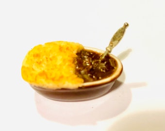 1:12th scale miniature food Shepherds Pie