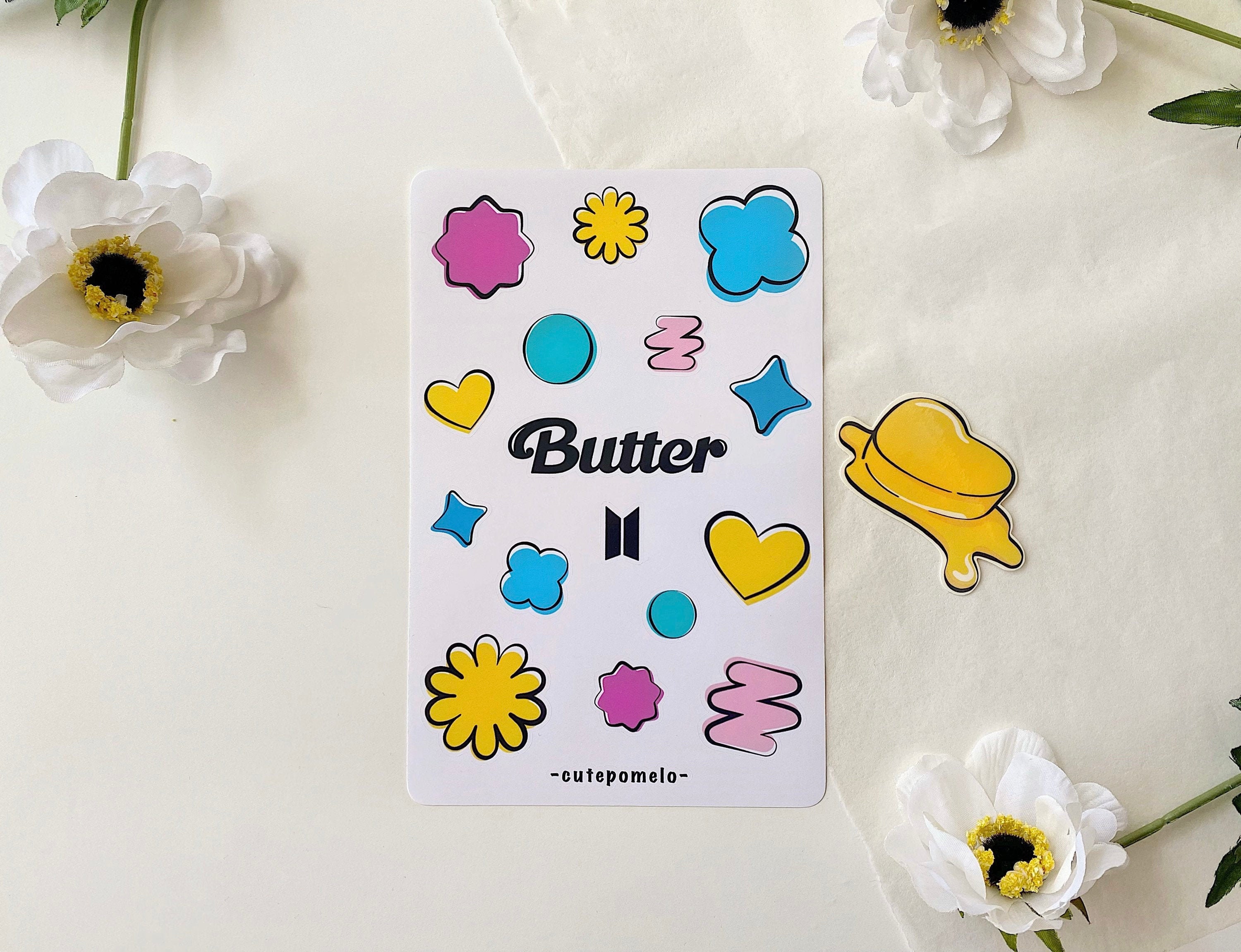BTS Butter Album Sticker Set Sticker Sheet & Vinyl Sticker Etsy UK