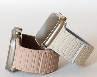 Soft Silicone Watch Band for Apple Watch Series 10 9 8 7 Magnetic iWatch Band 38mm 40mm 41mm 42mm 44mm 45mm 46mm 49mm Watchband Gift for Her